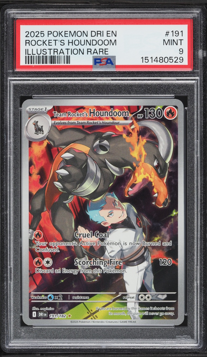 2025 Pokemon Scarlet & Violet Destined Rivals IR Rocket's Houndoom #191 PSA 9 MINT