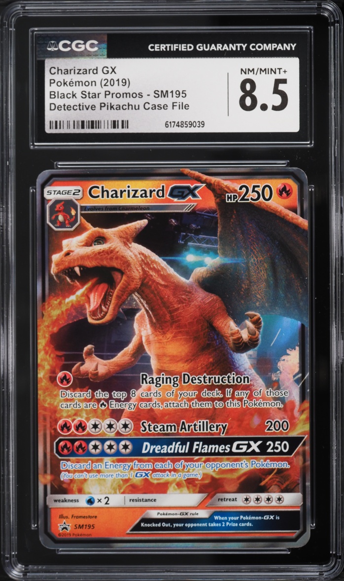 2019 Pokemon Sun & Moon Promo Detective Pikachu Charizard GX #SM195 CGC 8.5 NM-MT+