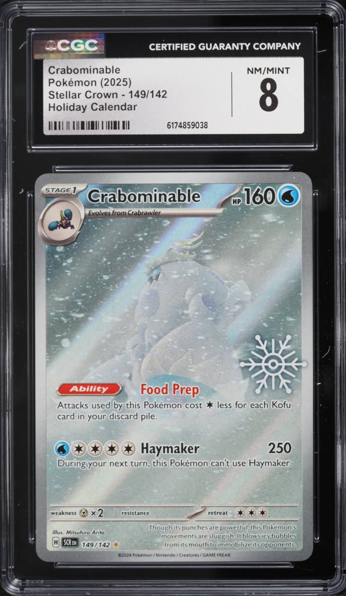 2025 Pokemon Scarlet & Violet Stellar Crown Holiday Calendar IR Crabominable #149 CGC 8 NM-MT
