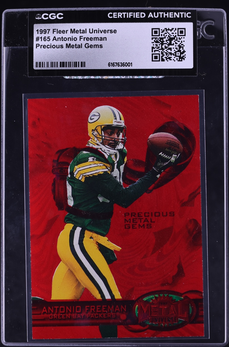 1997 Metal Universe Precious Metal Gems PMG Antonio Freeman /150 #165 CGC AUTH - Photo 1