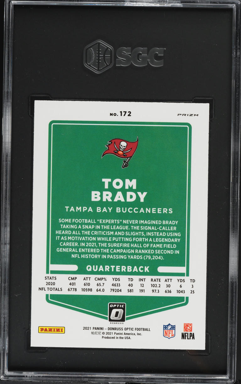 2021 Donruss Optic Holo Prizm Tom Brady #172 SGC 9 MINT