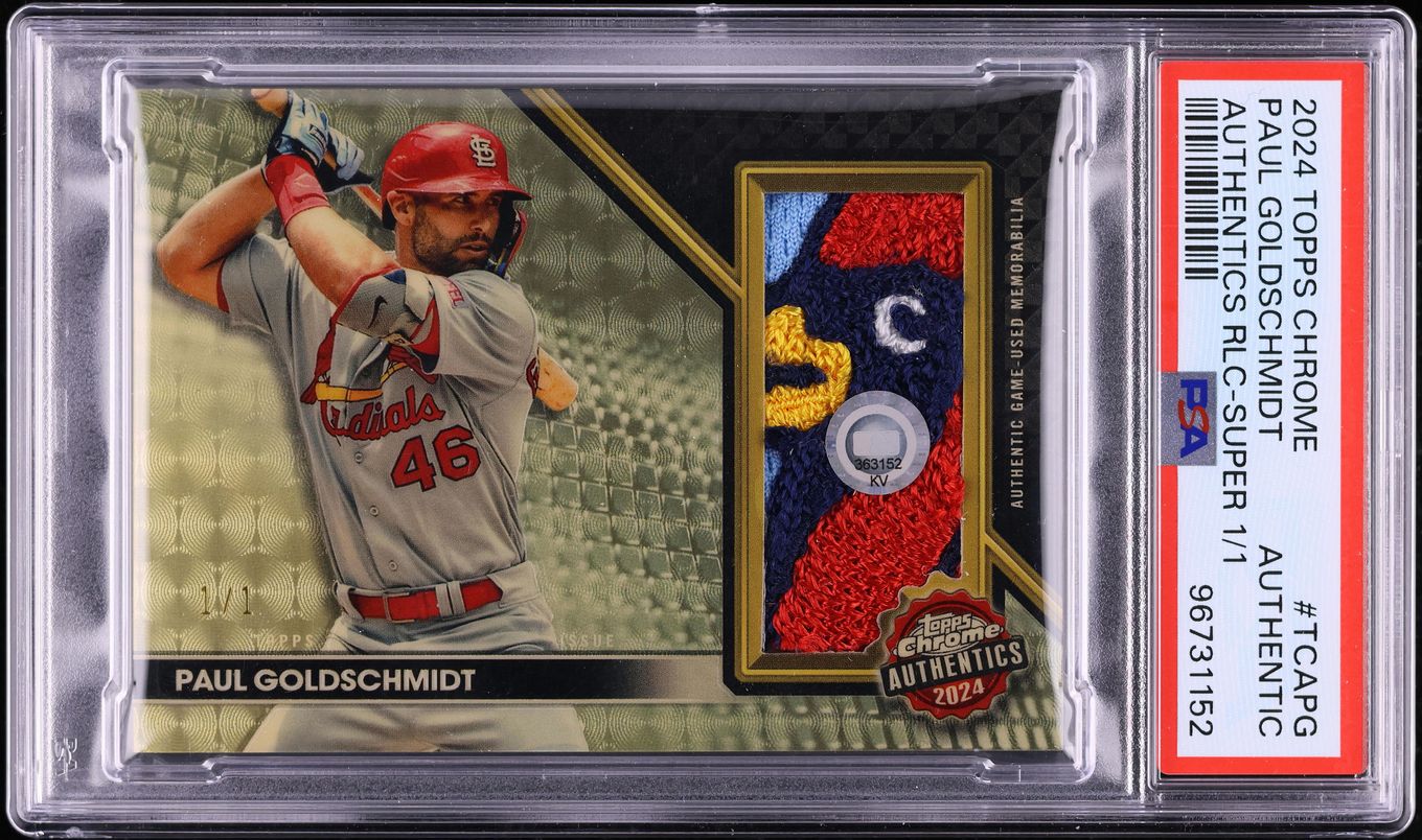 2024 Topps Chrome Authentics Superfractor Paul Goldschmidt PATCH 1/1 #TCA-PG PSA AUTH