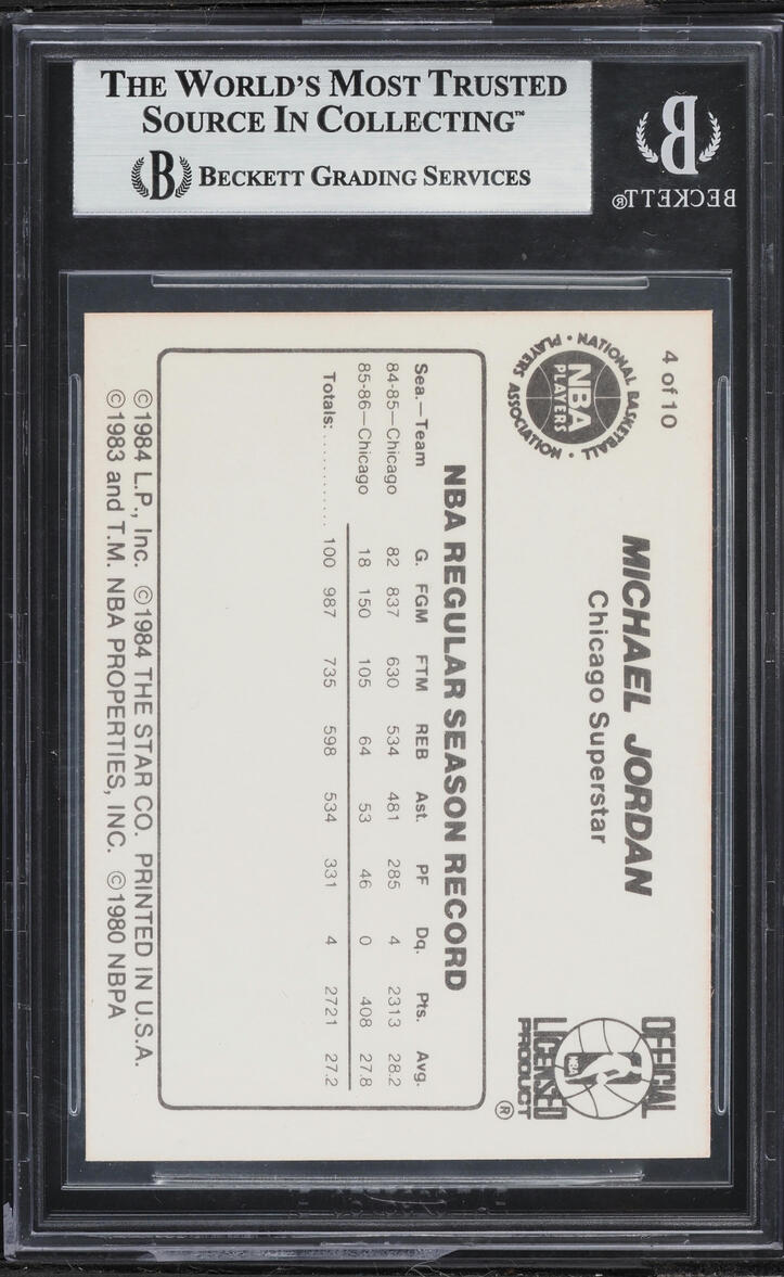 1986 Star Basketball Michael Jordan ROOKIE #4 BGS 8.5 NM-MT+
