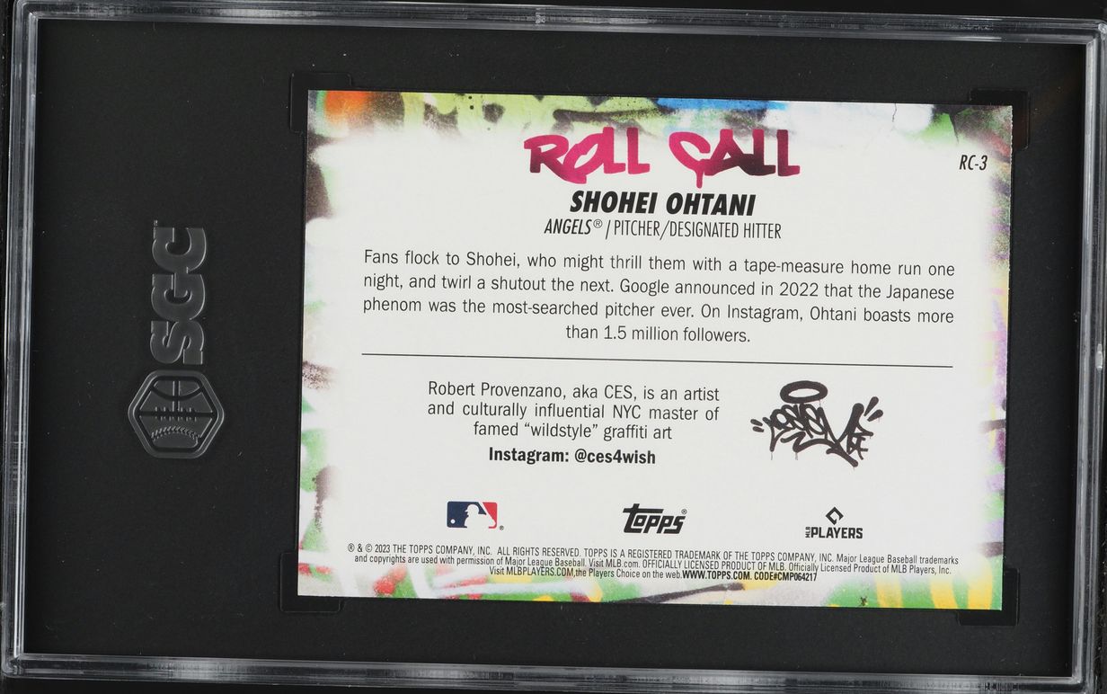 2023 Topps Big League Roll Call Wildstyle Edition Shohei Ohtani #RC-3 SGC 10 GEM MINT