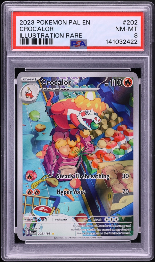 2023 Pokemon Scarlet & Violet Paldea Evolved IR Crocalor #202 PSA 8 NM-MT