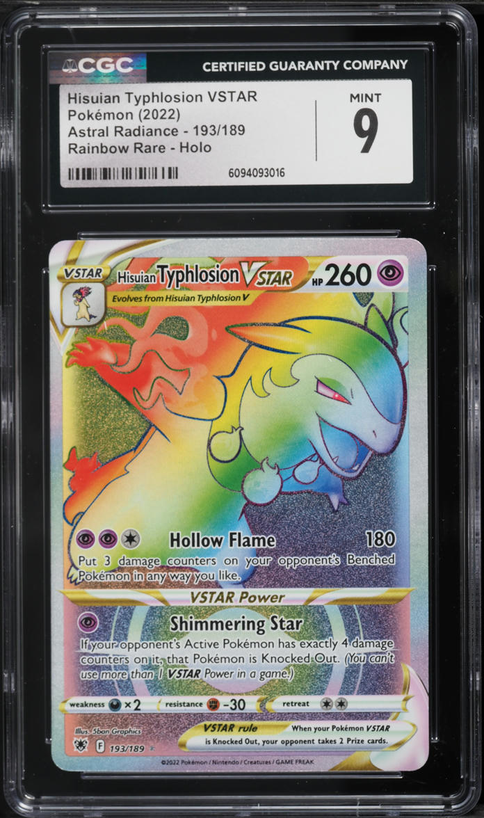 2022 Pokemon SWSH Astral Radiance Rainbow Rare Hisuian Typhlosion VSTAR #193 CGC 9 MINT