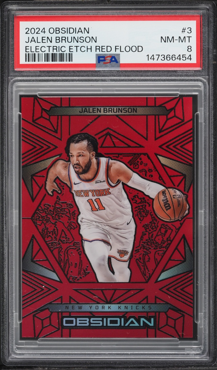 2024 Panini Obsidian Electric Etch Red Flood Jalen Brunson #3 PSA 8 NM-MT