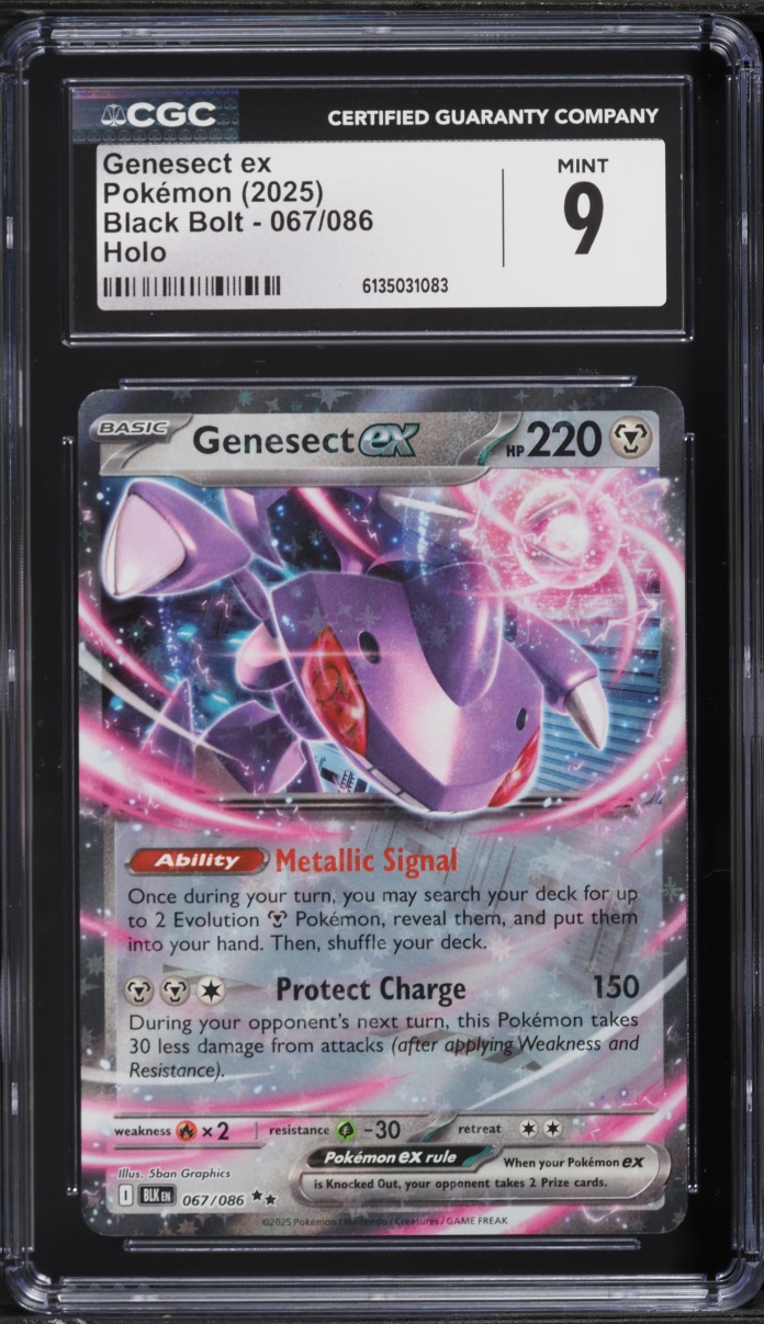2025 Pokemon Scarlet & Violet Black Bolt Holo Genesect ex #67 CGC 9 MINT