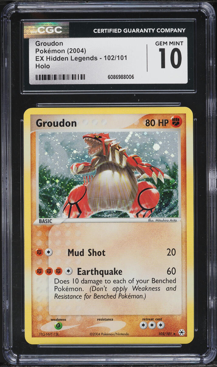2004 Pokemon EX Hidden Legends Holo Groudon #102 CGC 10 GEM MINT