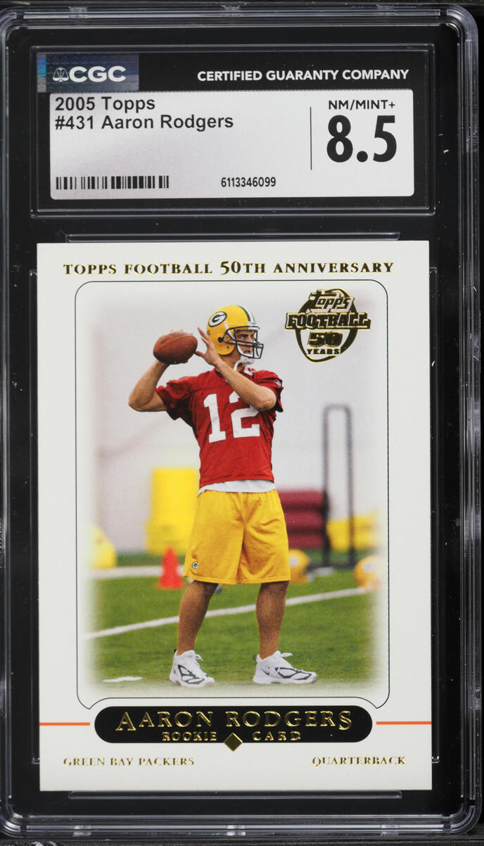 2005 Topps Football Aaron Rodgers ROOKIE #431 CGC 8.5 NM-MT+