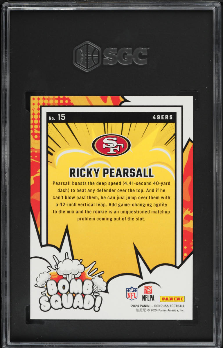 2024 Donruss Bomb Squad! Ricky Pearsall #15 SGC 9.5 MINT+