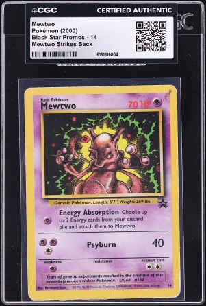 2000 Pokemon Black Star Promo Strikes Back Mewtwo #14 CGC AUTH