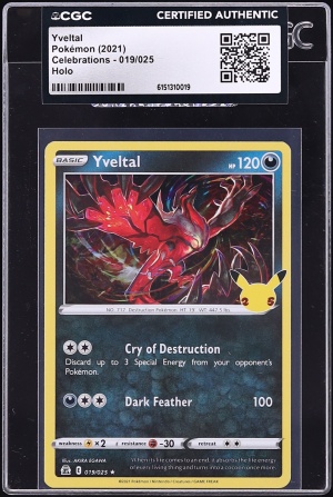 2021 Pokemon Sword & Shield Celebrations Holo Yveltal #19 CGC AUTH