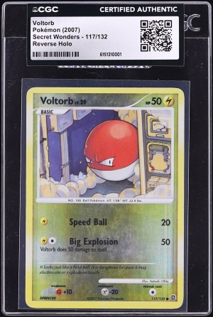 2007 Pokemon Diamond & Pearl Secret Wonders Reverse Holo Voltorb #117 CGC AUTH