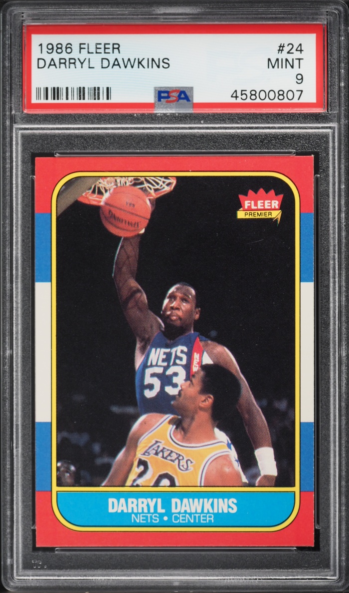 1986 Fleer Basketball Darryl Dawkins #24 PSA 9 MINT