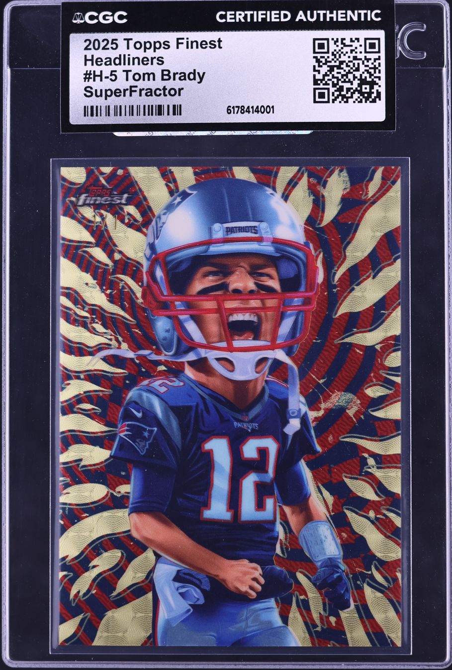 2025 Topps Finest Headliners Superfractor Tom Brady 1/1 #H-5 CGC AUTH
