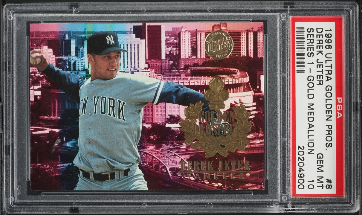 1996 Ultra Golden Prospect Series 1 Gold Medallion Derek Jeter ROOKIE #8 PSA 10