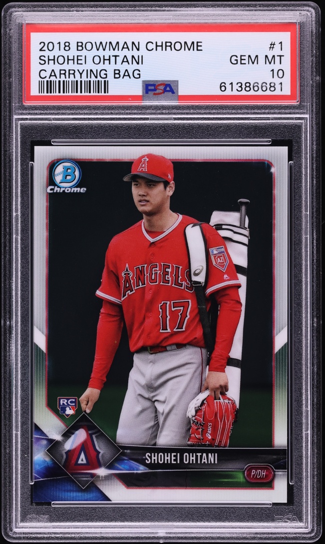 2018 Bowman Chrome Carrying Bag Shohei Ohtani ROOKIE #1 PSA 10 GEM MINT