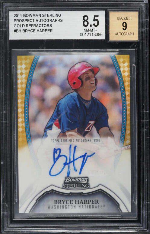2011 Bowman Red Bryce Harper PROSPECT AUTO /5 #BP1 PSA 7