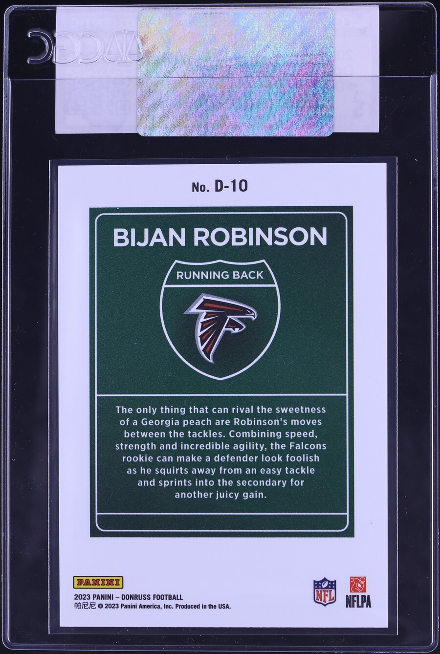 2023 Donruss Downtown Bijan Robinson ROOKIE #D-10 CGC AUTH