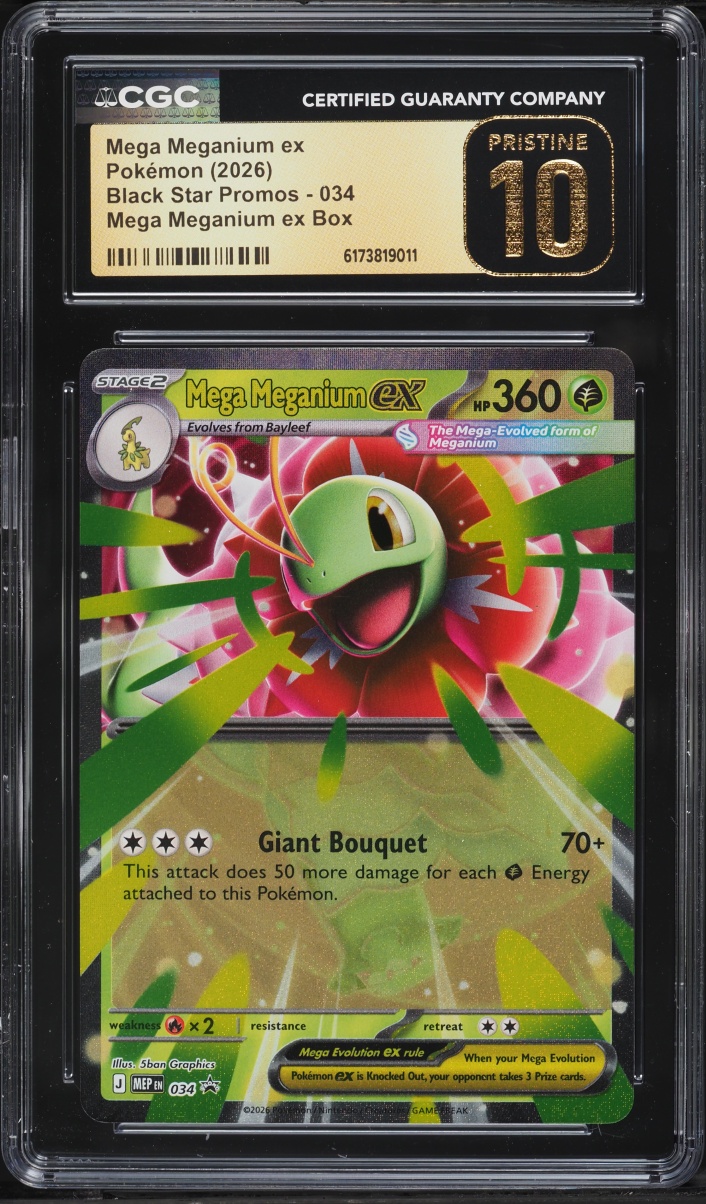 2026 Pokemon Mega Evolution Black Star Promo Mega Meganium ex #034 CGC 10 PRISTINE
