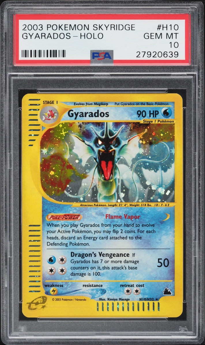 2003 Pokemon Skyridge Holo Gyarados #H10 PSA 10 GEM MINT