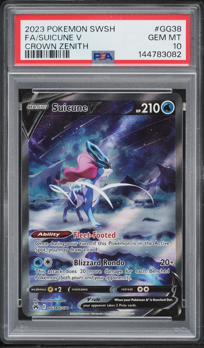 2023 Pokemon Sword & Shield Crown Zenith Alt Art Suicune V #GG38 PSA 10 GEM MINT