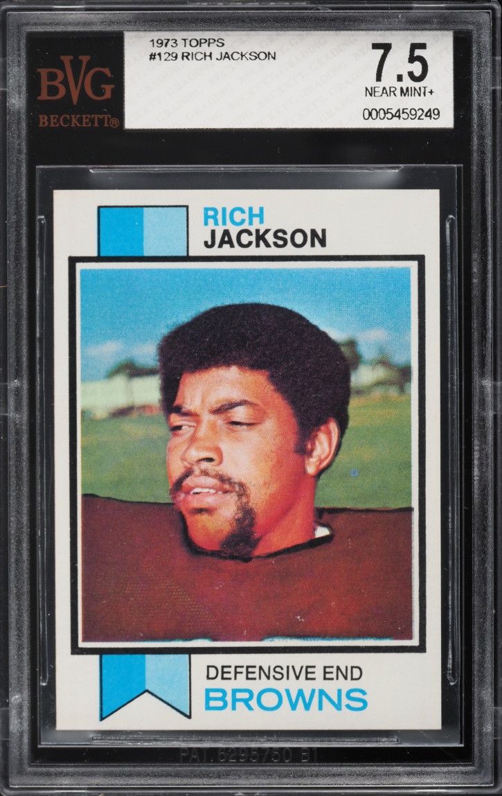 1973 Topps Football Rich Jackson #129 BVG 7.5 NRMT+