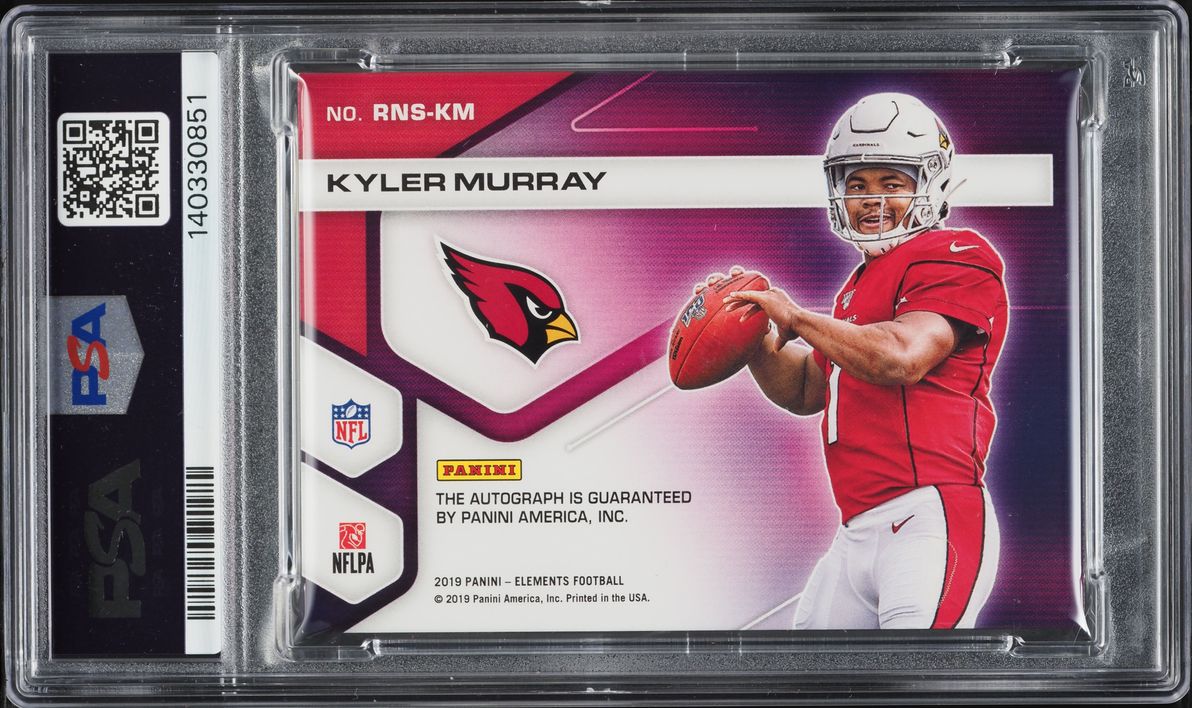 2019 Panini Elements Neon Signs Blue Kyler Murray ROOKIE AUTO DNA 8 /35 #RNS-KM PSA 7 NRMT