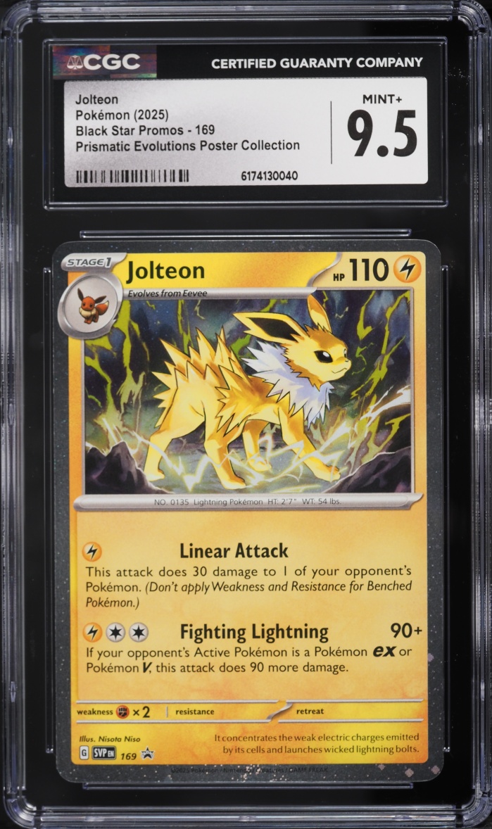 2025 Pokemon Scarlet & Violet Promo Prismatic Evolutions Poster Jolteon #169 CGC 9.5 MINT+