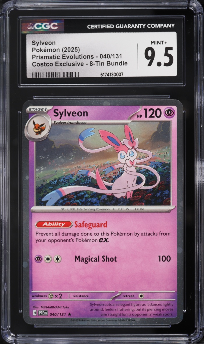 2025 Pokemon Scarlet & Violet Prismatic Evolutions Costco Exclusive Sylveon #40 CGC 9.5 MINT+