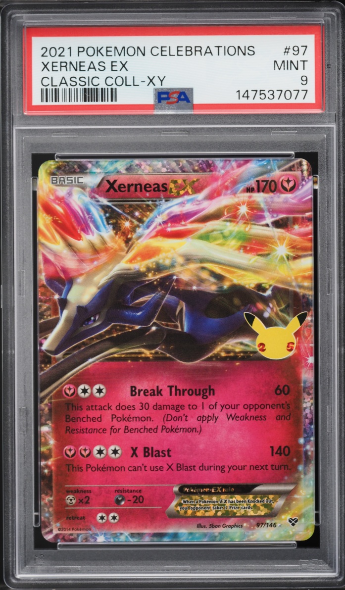 2021 Pokemon Sword & Shield Celebrations Classic Collection Xerneas EX #97 PSA 9 MINT