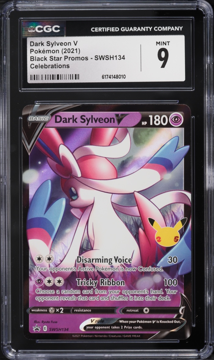 2021 Pokemon Sword & Shield Promo Celebrations Holo Dark Sylveon V #SWSH134 CGC 9 MINT
