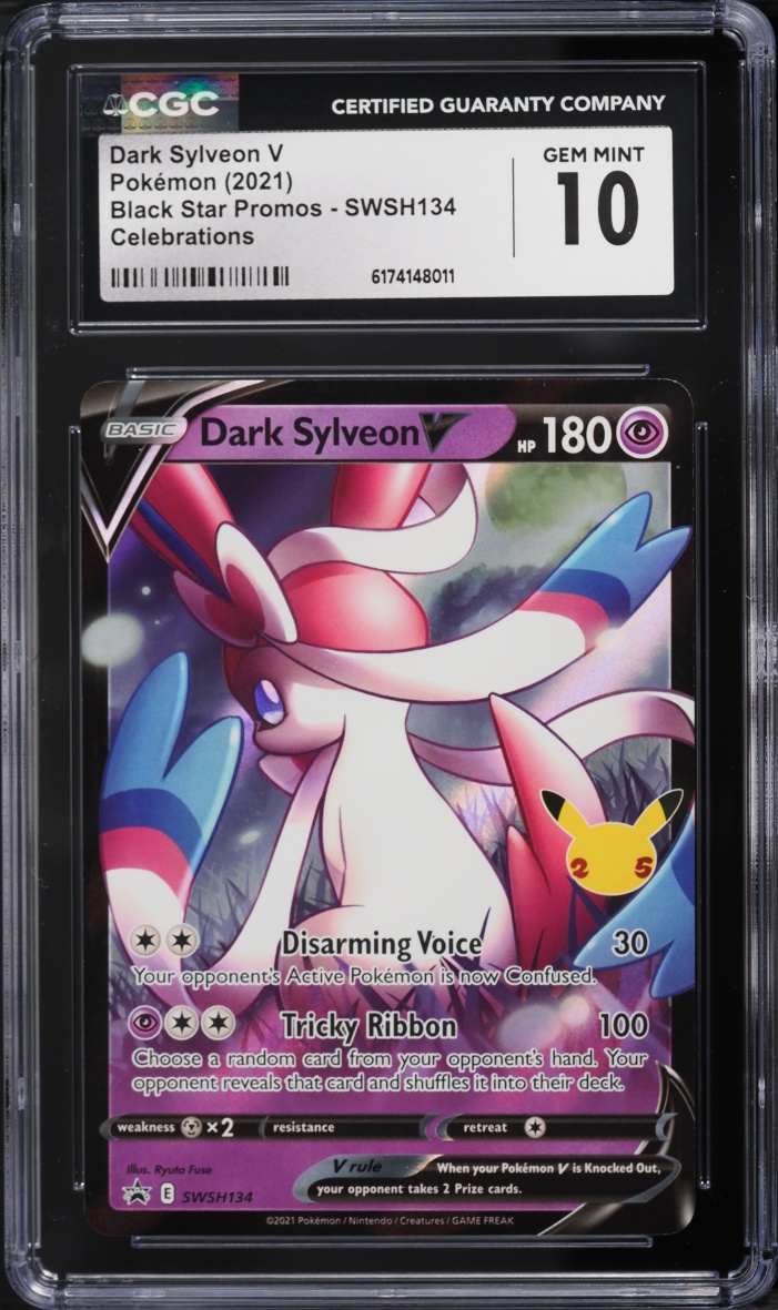2021 Pokemon Sword & Shield Promo Celebrations Holo Dark Sylveon V #SWSH134 CGC 10 GEM MINT