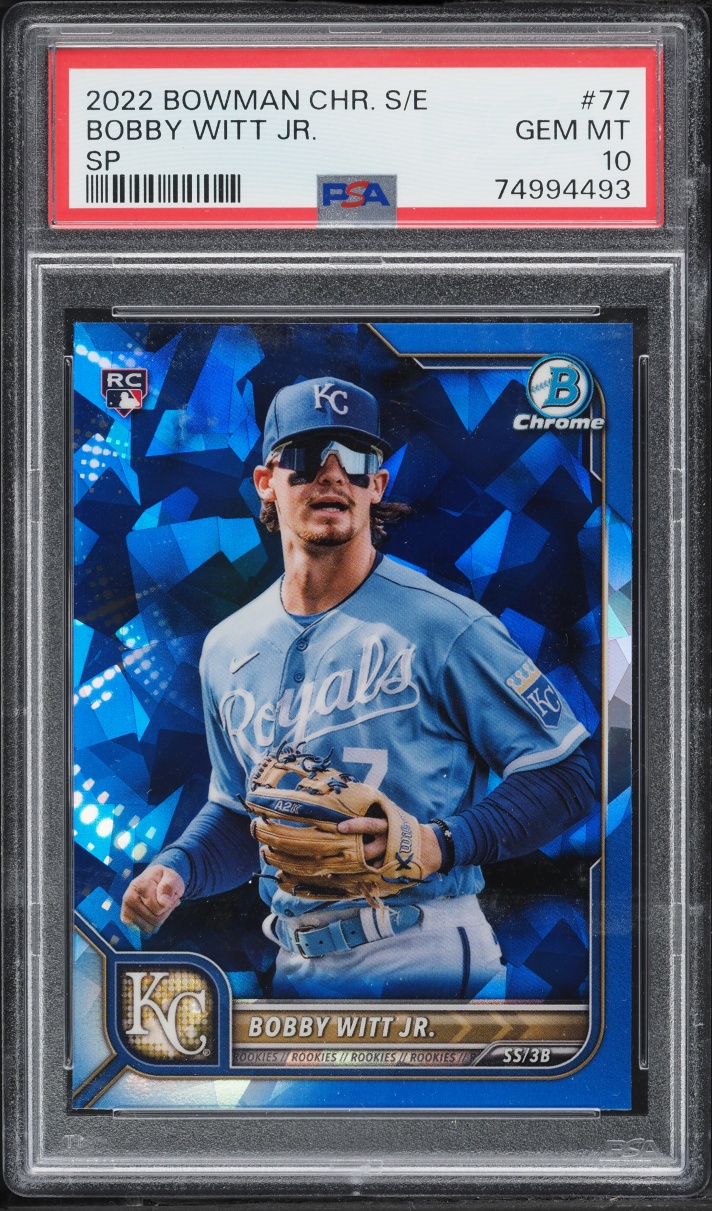 2022 Bowman Chrome Sapphire Bobby Witt Jr. SP ROOKIE #77 PSA 10 GEM MINT