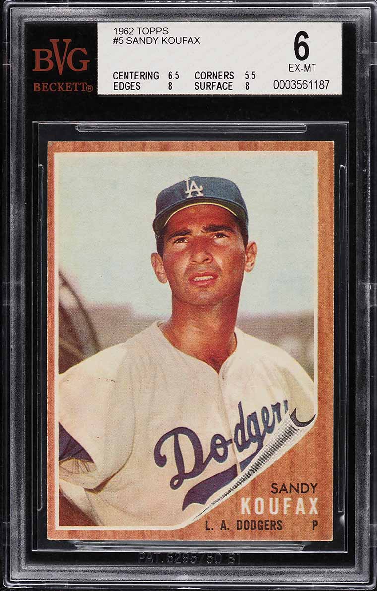 1962 Topps Sandy Koufax #5 BVG 6 EXMT