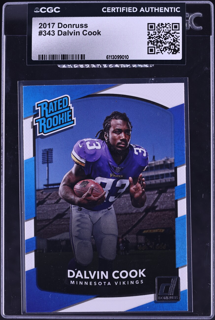 2017 Donruss Football Dalvin Cook ROOKIE #343 CGC AUTH