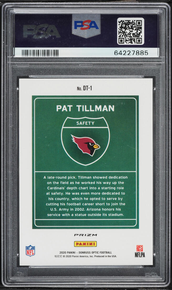 2020 Donruss Optic Downtown Pat Tillman #DT1 PSA 9 MINT