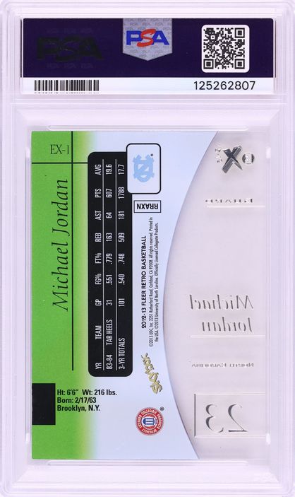 2012 Fleer Retro EX 2001 Michael Jordan #EX-1 PSA 10 GEM MINT