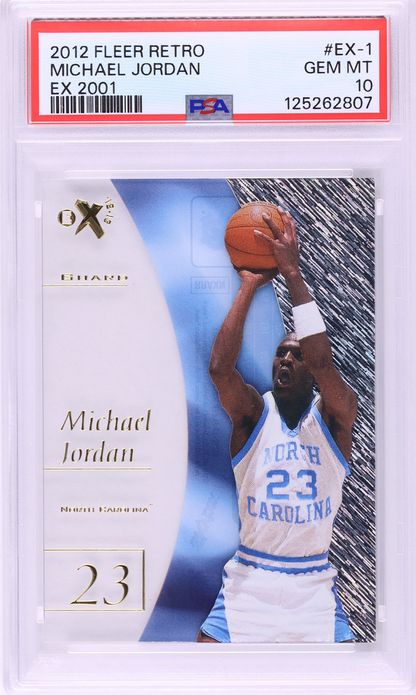 2012 Fleer Retro EX 2001 Michael Jordan #EX-1 PSA 10 GEM MINT