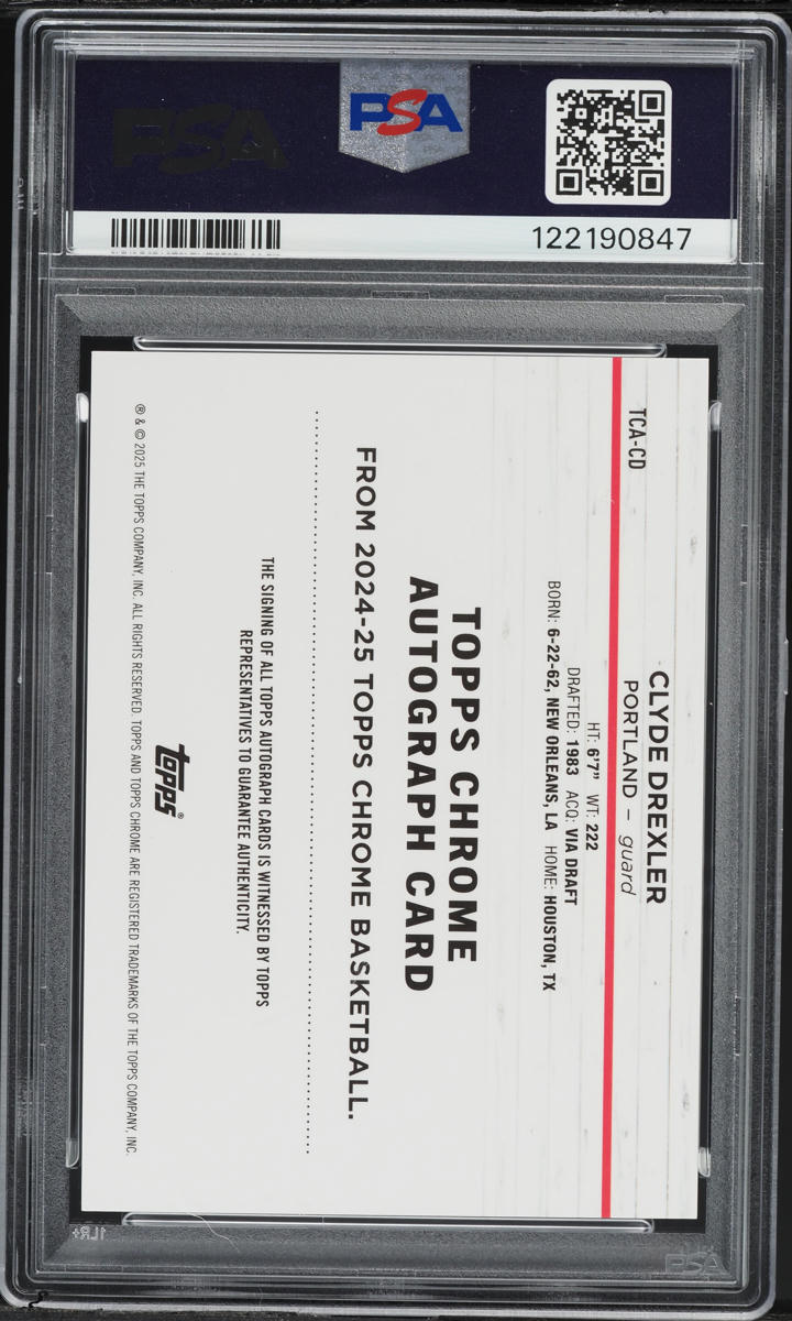 2024 Topps Chrome Gold Geometric Clyde Drexler AUTO /50 #TCACD PSA 9 MINT