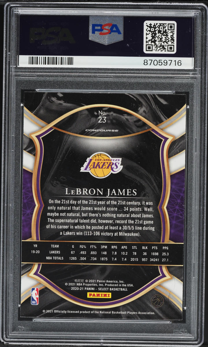 2020 Select Concourse Blue Retail LeBron James #23 PSA 9 MINT