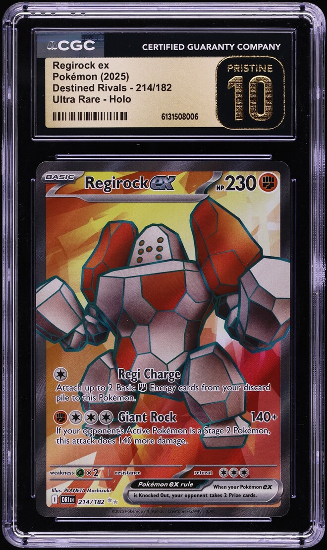 2025 Pokemon Scarlet & Violet Destined Rivals Full Art Regirock Ex #214 CGC 10 PRISTINE