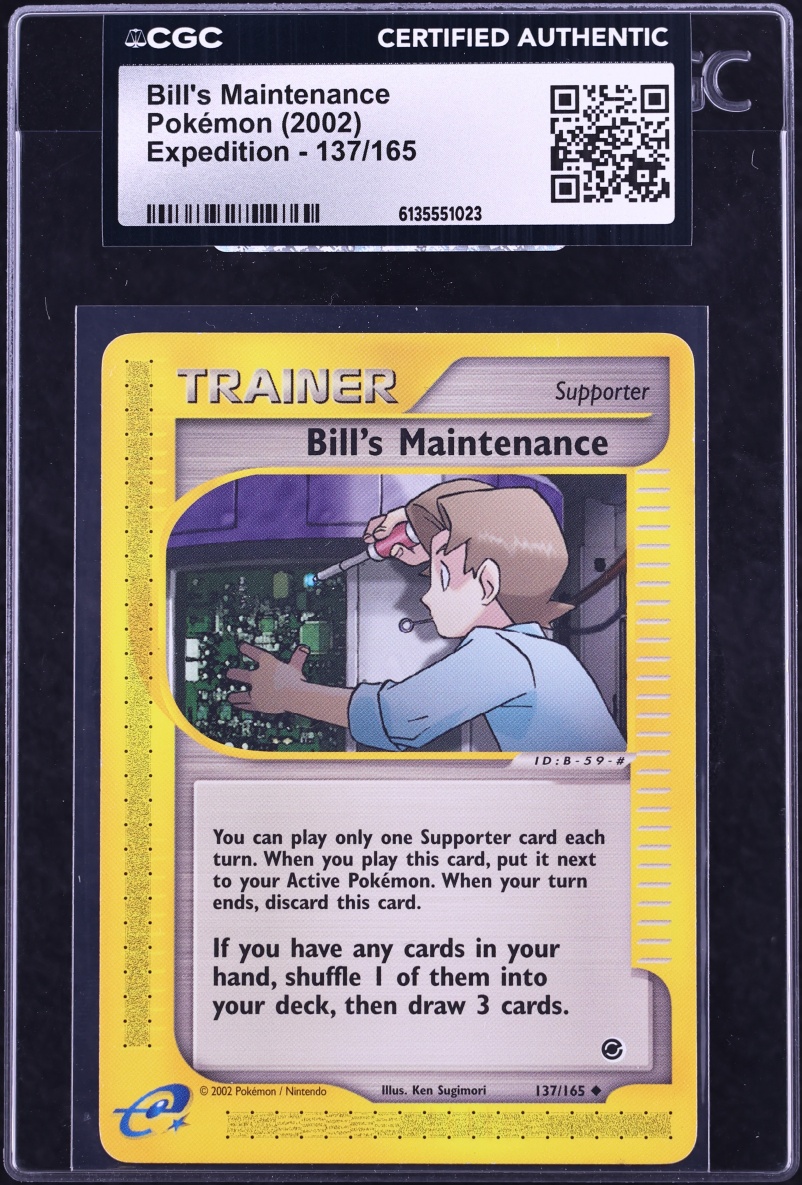 2002 Pokemon Expedition Bill's Maintenance #137 CGC AUTH