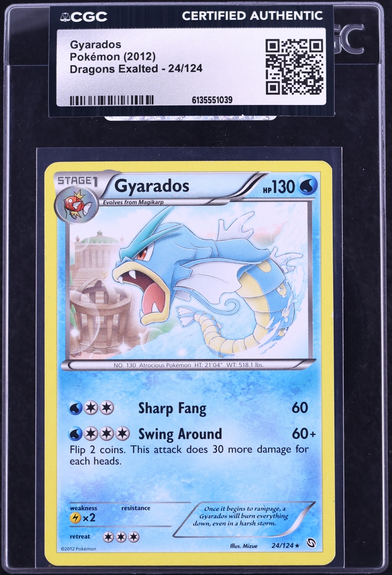 2012 Pokemon Black & White Dragons Exalted Gyarados #24 CGC AUTH