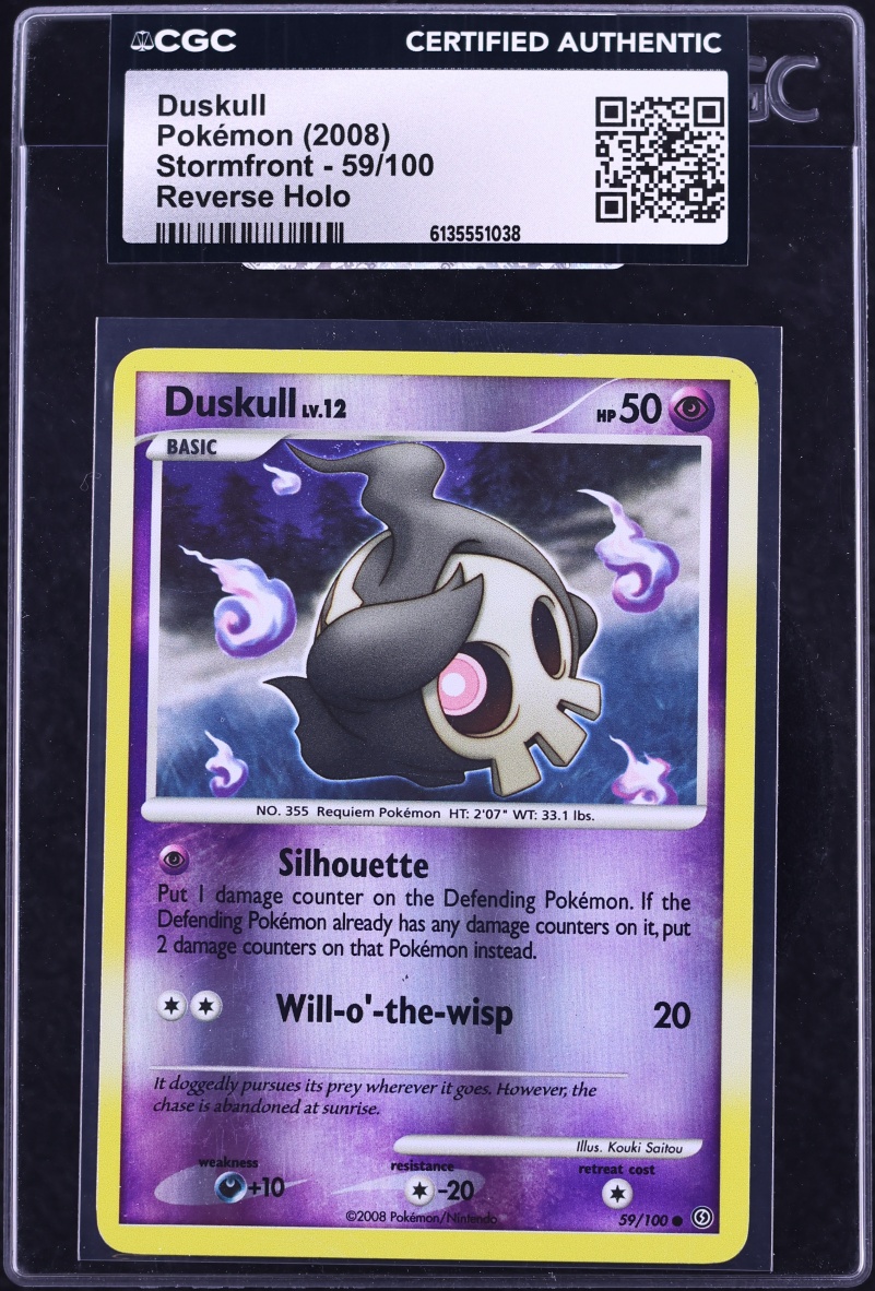 2008 Pokemon Diamond & Pearl Stormfront Reverse Holo Duskull #59 CGC AUTH