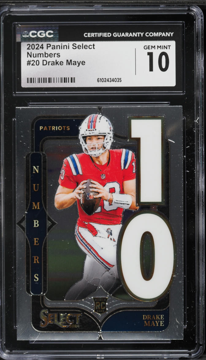 2024 Select Numbers Drake Maye ROOKIE #20 CGC 10 GEM MINT
