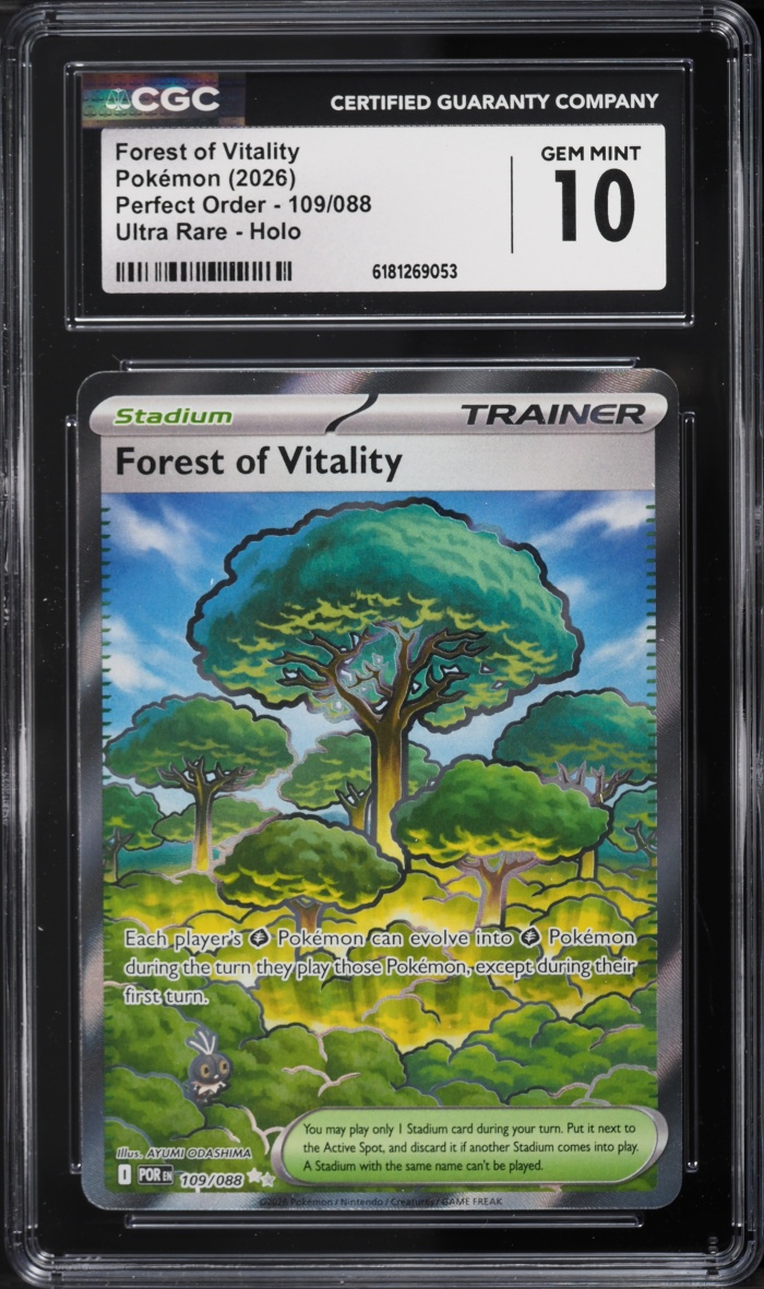 2026 Pokemon Mega Evolution Perfect Order Full Art Forest Of Vitality #109 CGC 10 GEM MINT