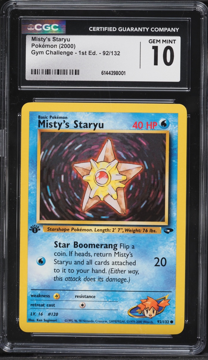 2000 Pokemon Gym Challenge 1st Edition Misty's Staryu #92 CGC 10 GEM MINT