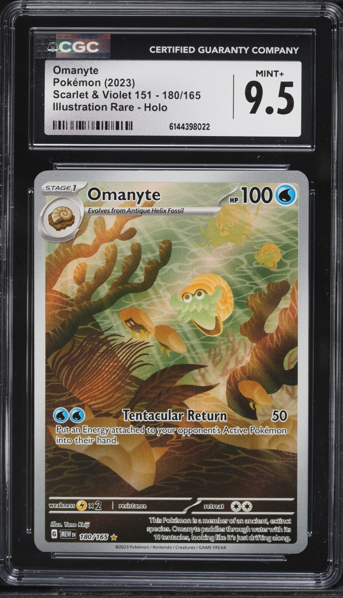 2023 Pokemon Scarlet & Violet 151 IR Omanyte #180 CGC 9.5 MINT+